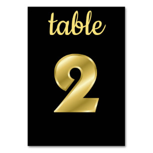 Chic Metallic Gold Black Table Number 2