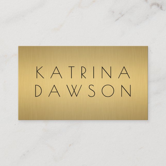 Chic Metallic Gold Business Card (Front)
