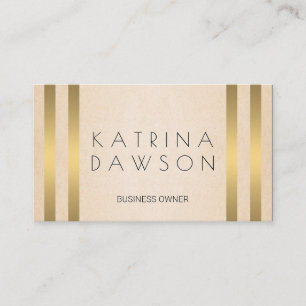 Chic Metallic Gold Stripes Texture Background Business Card