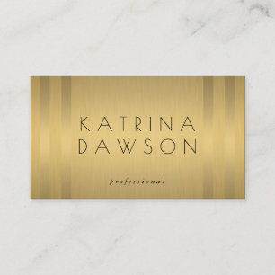 Chic Metallic Gold with Subtle Stripes Business Card