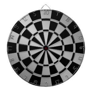 Chic Metallic Silver and Black Dartboard