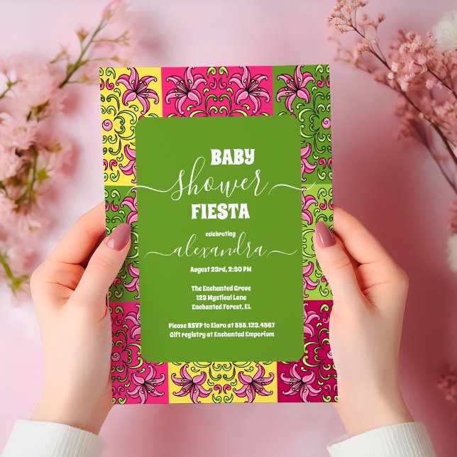 Chic Mexican Floral Señorita Baby Shower Girl Invitation (Creator Uploaded)