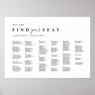 Chic Minimal Alphabetical Wedding Seating Chart