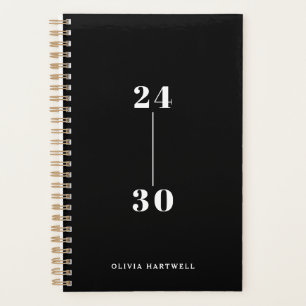 Chic Minimal Black White Typography Weekly Monthly Planner