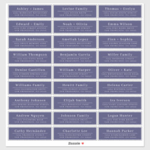 Chic Minimal Blue Wedding Guest Address Labels