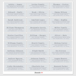 Chic Minimal Blue Wedding Guest Address Labels