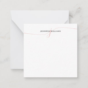 Chic Minimal Blush Pink Script Monogram Card