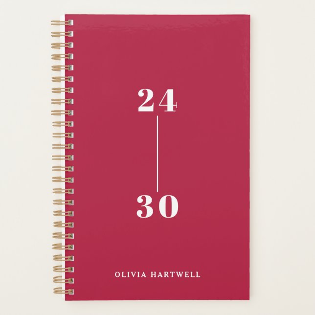 Chic Minimal Brick Red Typography Weekly Monthly Planner (Front)
