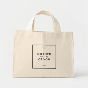 Chic Minimal French Monogram Mother Of The Groom Mini Tote Bag