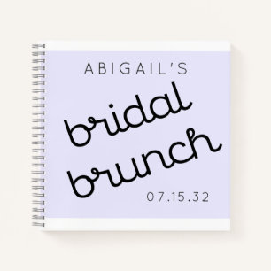 Chic Minimal Lavender Mod Script Brunch Notebook