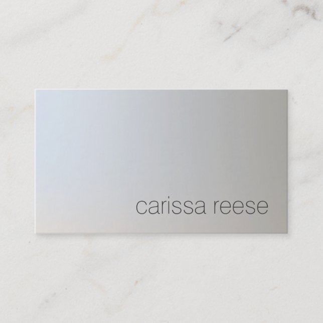 Chic Minimal Light Grey Business Card (Front)