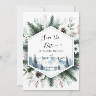 Chic Minimal Mountain Wedding Save The Date