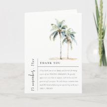Chic Minimal Palm Trees Tropical Wedding Photo