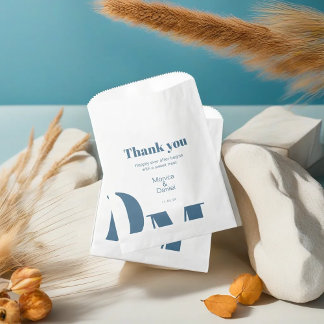 Chic minimal pastel blue wedding favour bag