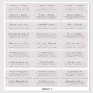 Chic Minimal Purple Wedding Guest Address Labels