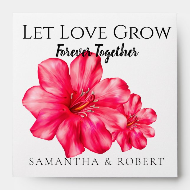 Chic Minimal Rosy Wedding Bridal Favour Seeds Envelope (Front)