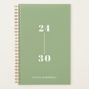 Chic Minimal Sage Green Typography Weekly Monthly Planner