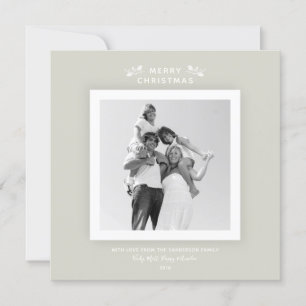 Chic Minimal Warm Grey/Beige Christmas Photo Card