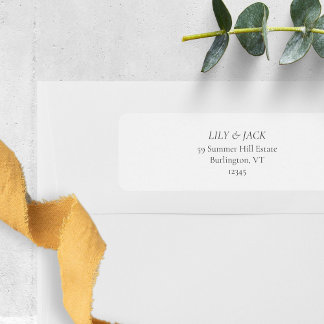 Chic & Minimal Wedding Couple Return Address Label