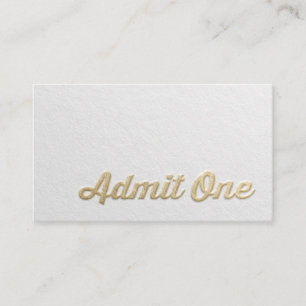 Chic Minimal White Gold Embossed Custom Text Logos Appointment Card
