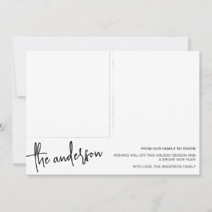 Chic Minimalist 2 Family Photo Christmas Holiday Card