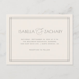 Chic Minimalist Ampersand Typography Wedding Invitation Postcard