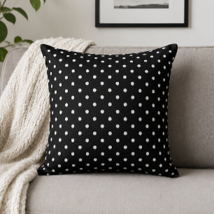 Chic Minimalist Black Polka Dot Cushion