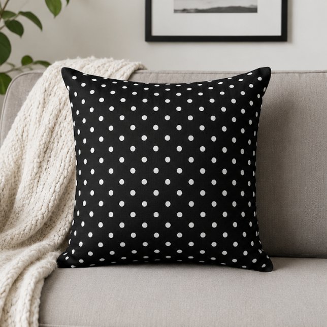 Chic Minimalist Black Polka Dot Cushion (Creator Uploaded)