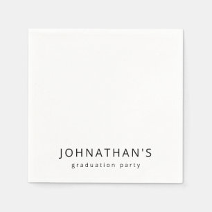 Chic Minimalist Black & White Party Napkin