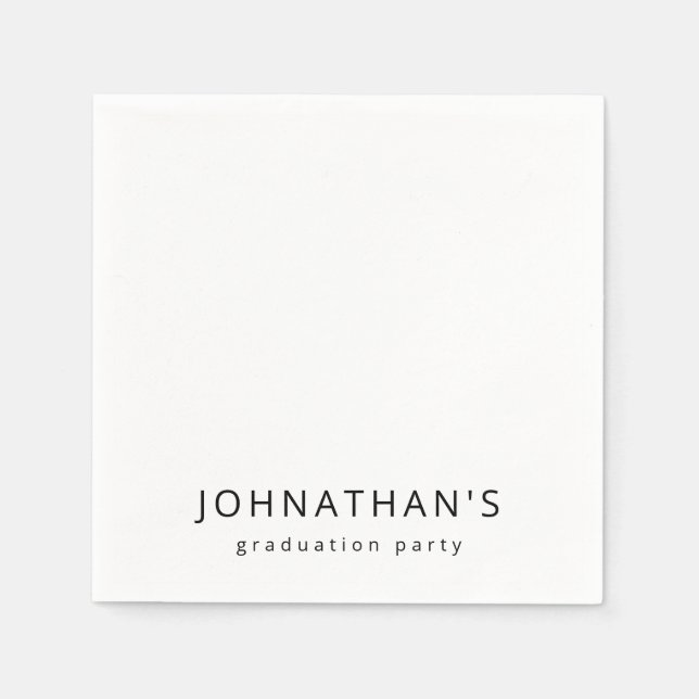 Chic Minimalist Black & White Party Napkin (Front)