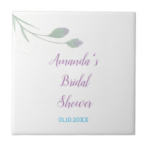 Chic Minimalist Bridal Shower Floral Tile