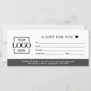 Chic Minimalist Business Gift Certificate Template