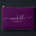 Chic Minimalist Deep Plum Personalised Bridesmaid Accessory Pouch<br><div class="desc">Introducing our Chic Minimalist Deep Plum Personalised Bridesmaid Accessory Pouch, a stylish and versatile gift designed to celebrate your bridesmaids in elegance. This accessory pouch is the epitome of modern chic, perfect for any occasion from bridesmaid proposals to bridal showers. Crafted with a minimalist design, this pouch features a Deep...</div>