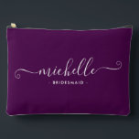 Chic Minimalist Deep Plum Personalised Bridesmaid Accessory Pouch<br><div class="desc">Introducing our Chic Minimalist Deep Plum Personalised Bridesmaid Accessory Pouch, a stylish and versatile gift designed to celebrate your bridesmaids in elegance. This accessory pouch is the epitome of modern chic, perfect for any occasion from bridesmaid proposals to bridal showers. Crafted with a minimalist design, this pouch features a Deep...</div>