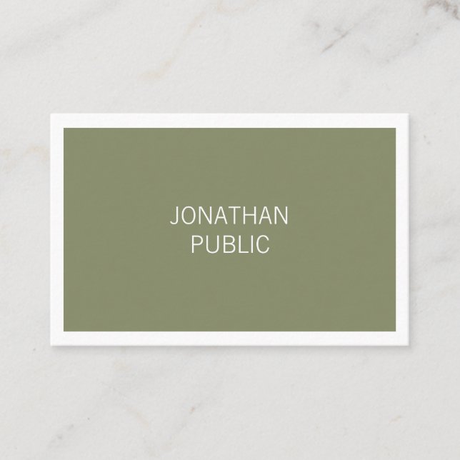 Chic Minimalist Design Simple Plain Stylish Trendy Business Card (Front)