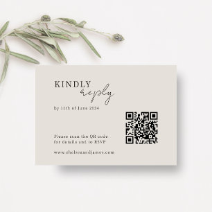 Chic Minimalist Dove Grey Wedding RSVP Enclosure Card