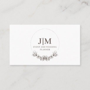 Chic Minimalist Event Wedding Planner Business Card