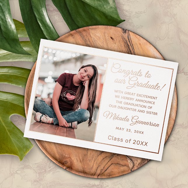 Chic Minimalist Gold Foil Graduation Announcement (Creator Uploaded)