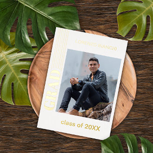 Chic Minimalist Gold Foil Graduation Announcement