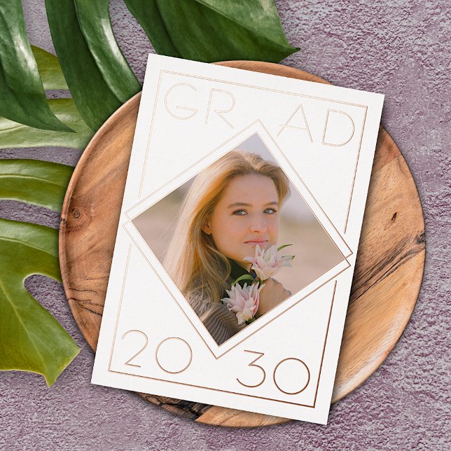 Chic Minimalist Gold Foil Graduation Announcement (Creator Uploaded)