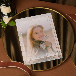 Chic Minimalist Gold Foil Graduation Announcement