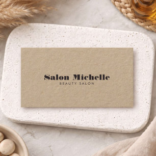 Chic Minimalist Kraft Boutique Salon  Business Card