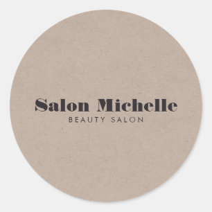 Chic Minimalist Kraft Look Classic Round Sticker