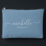 Chic Minimalist Lake Blue Personalised Bridesmaid Accessory Pouch<br><div class="desc">Introducing our Chic Minimalist Lake blue Personalised Bridesmaid Accessory Pouch, a stylish and versatile gift designed to celebrate your bridesmaids in elegance. This accessory pouch is the epitome of modern chic, perfect for any occasion from bridesmaid proposals to bridal showers. Crafted with a minimalist design, this pouch features a lake...</div>