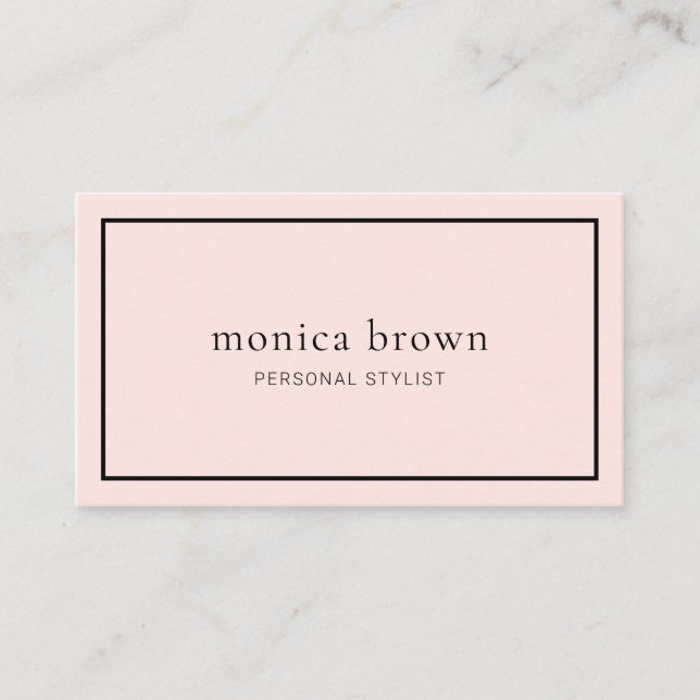 Chic Minimalist Modern | Blush Pink Business Card (Front)