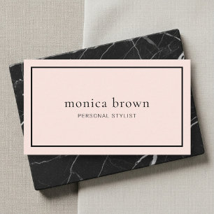 Chic Minimalist Modern Blush Pink Business Card