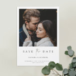 Chic Minimalist Modern Photo Save the Date Magnetic Invitation<br><div class="desc">This simply chic photo wedding save the date magnet template features an elegant, minimalist, modern design. It features your first names, date and location under your favourite photo and a 'save the date' message conveyed with a striking blend of two distinct fonts, with 'the' in a light, flowing script between...</div>