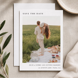 Chic Minimalist Modern Simple Photo Wedding Save The Date