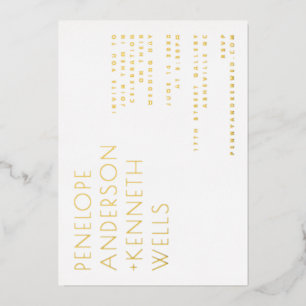 Chic Minimalist Modern Wedding Horizontal Gold 