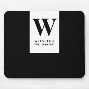 Chic Minimalist Monogram   Black Newlywed Wedding  Mouse Mat